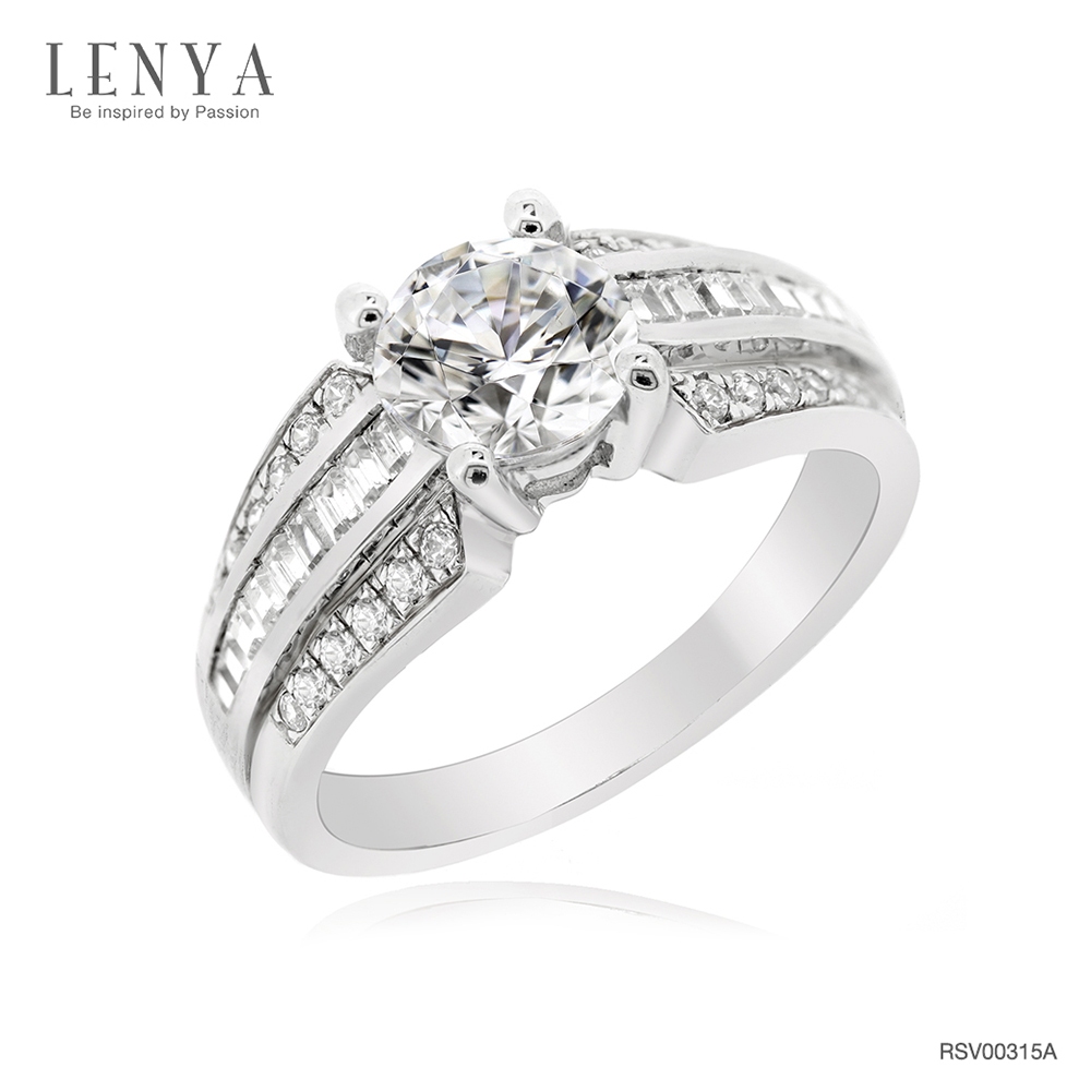 Lenya Cz Diamondlike Ring Enhances Personality and Confidence, Size 6.5 Mm, 925 Sterling Silver Body, White Gold Plated. ราคา 3,790 บาท*ส่งฟรี