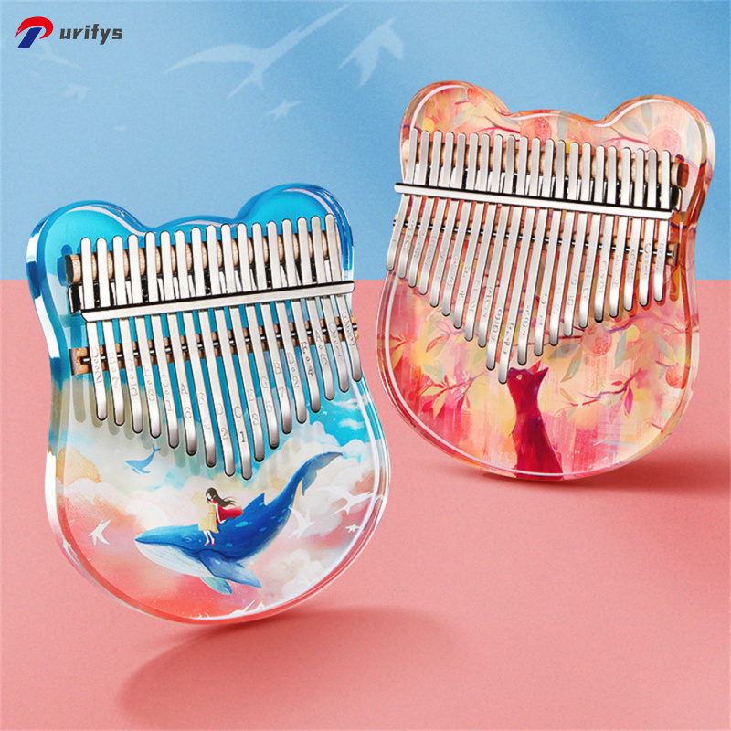 Kalimba Acrylic 17 Tone/21 Tone Trong Suốt Ngón Tay Cái Đàn Piano ngón tay piano, Quà Tặng Với Thanh dụng cụ hiệu chỉnh đàn Tuyệt Vời Âm Thanh Sơn Nhạc Cụ