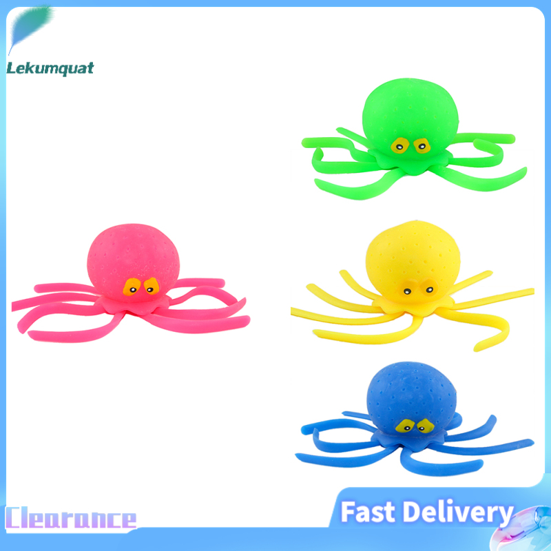 Lekumquat Fast Delivery Octopus Baby Bath Toys Sponge Water Absorbing