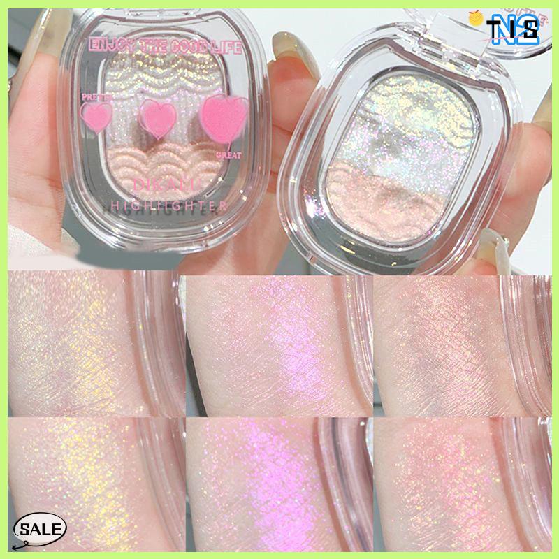 Follow Get New【TIS】 Dikalu khoai tây nghiền kết cấu long lanh Phấn mắt màu tím vàng hồng ngọc trai long lanh cơ thể Highlighter 3 trong 1 Bảng trang điểm - 3