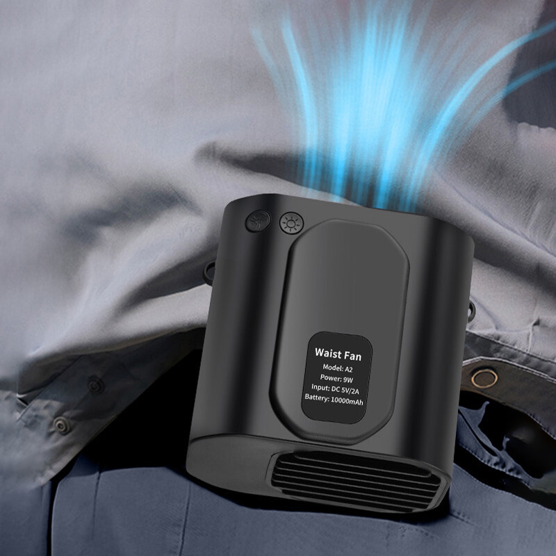 XIAOMI SERVICE Quạt đeo hông nhỏ gọn 10000mAh quạt Quạt USB rảnh tay nhỏ gọn có thể đeo quạt có kẹp gắn sạc dự phòng có thể sạc lại gió mạnh
