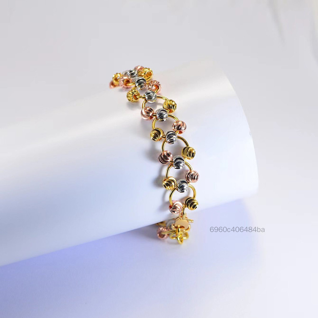 สร้อยข้อมือแตงโม สีทอง 3 โทน - เครื่องประดับแฟชั่นผู้หญิงสำหรับงานปาร์ตี้ทุกวัน ราคา 294 บาท*ส่งฟรี