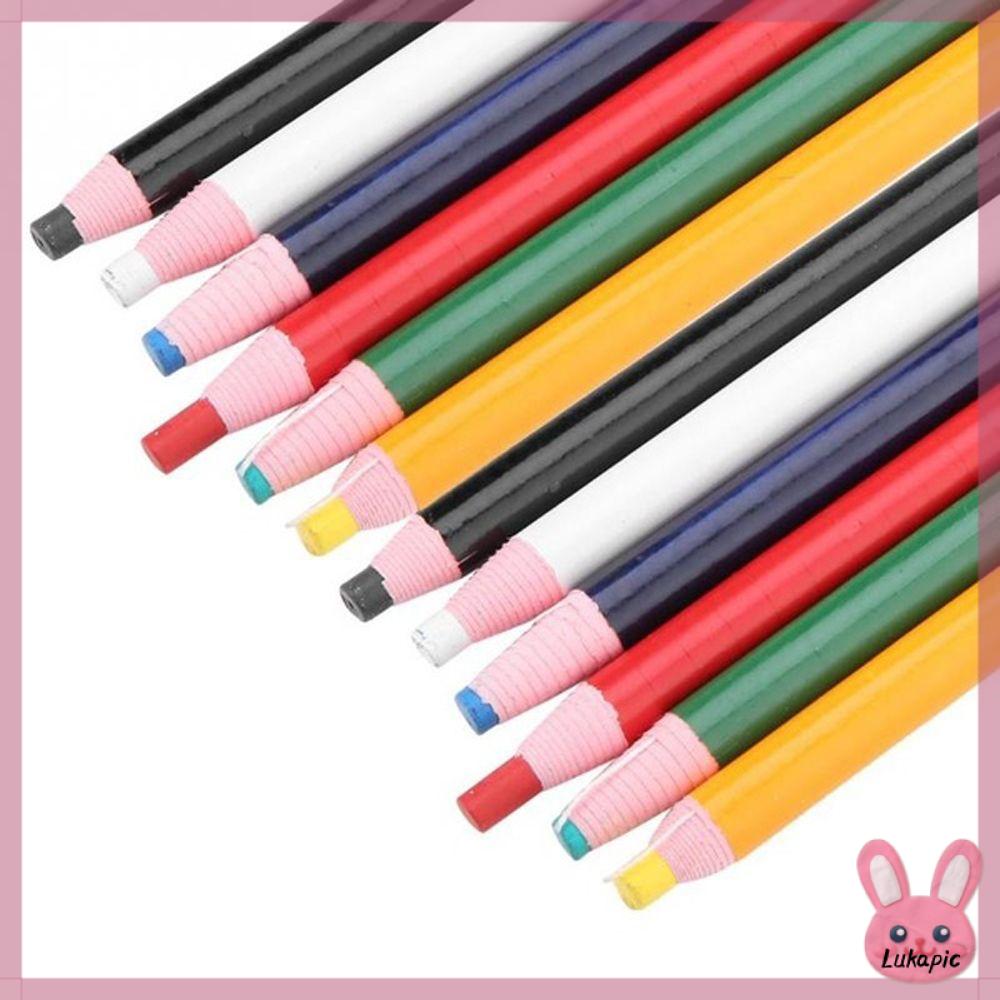 LUKAPIC 12PCS Thủ công Chắp vá Phụ kiện may Đồ may mặc Bút đánh dấu Bút chì may mặc Thợ may phấn