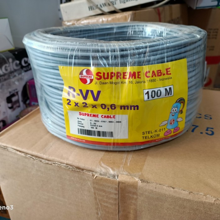 KABEL TELEPON SUPREME ISI 4 / KABEL TELPON SUPREME ISI 4 100M 100METER Giá 552,000 Đồng*Miễn phí vận chuyển