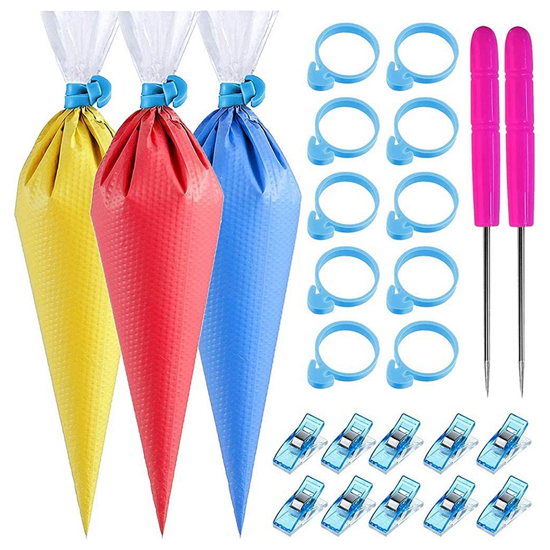122Pcs Tipless Piping Bags - 100Pcs Disposable Piping Pastry Bag for Icing/ Decorating -Cake Decorating Tools