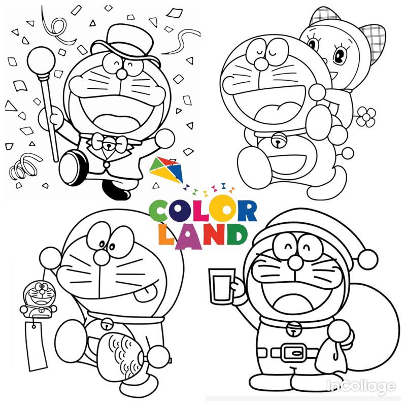 Doraemon Nobita - Set 20 Tờ Tranh Tô Màu Kích Thước A4 A5 Dành Cho Màu Sáp Màu Chì - TRANH TÔ MÀU CO