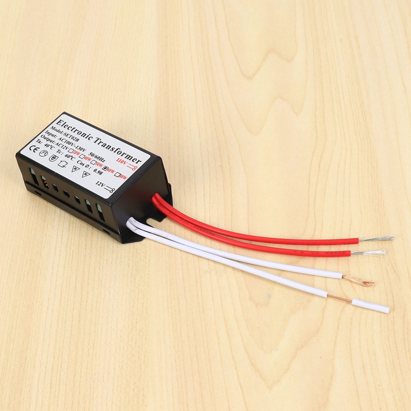 (KDWT) 2X 110V to 12V 60W Halogen Light Power Supply Converter Electronic Transformer Black Giá 221,162 Đồng*Miễn phí vận chuyển