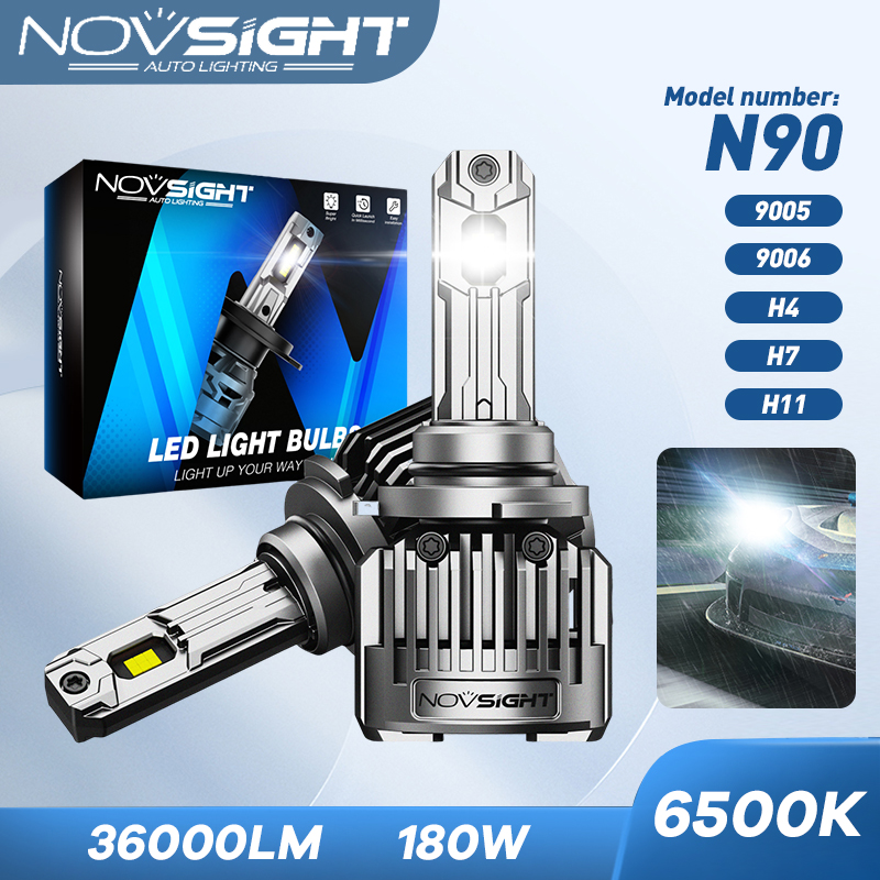 Novsight N90 White Light 180W 36000LM H4 H7 H11 9005 9006 LED Car High/Low Headlight Fog Light 2 PCS Harga 800,000 rupiah*Gratis Ongkir