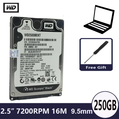 WD Black 250Gb 2.5 SATA II Internal Hard Disk Drive HDD HD Harddisk 16M 9.5mm 7200 RPM for Notebook Laptop