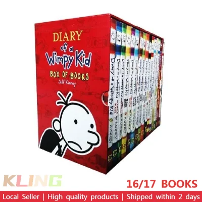 [SG stock] Diary of a Wimpy Kid Box Set by Jeff Kinney English Fiction Book (16 or 17 Books) Children Gifts Children Day
