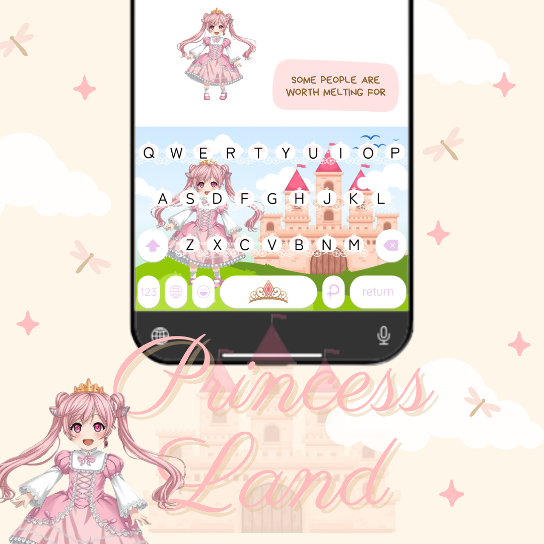 บัตรกำนัลดิจิทัล อีเวาเชอร์ส่วนลดสินค้า Pastel Keyboard ธีมแป้นพิมพ์ Princess Land⎮ (E-Voucher) สำหรับแอปแป้นพิมพ์สีพาสเทล ราคา 69 บาท*ส่งฟรี