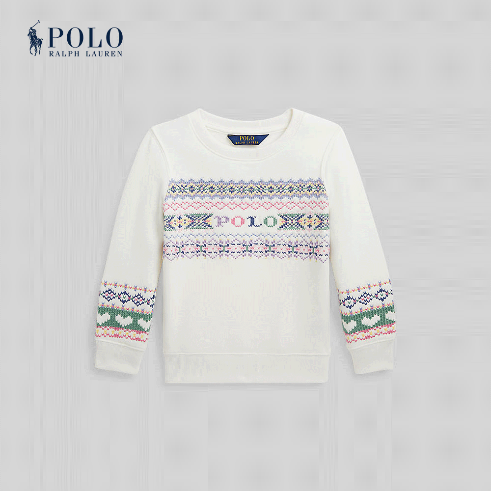 Polo Ralph Lauren Kids Girls Pullover-Fair Isle Logo Fleece Sweatshirt CWPOKNIR8020398 100 White ราคา 7,500 บาท*ส่งฟรี