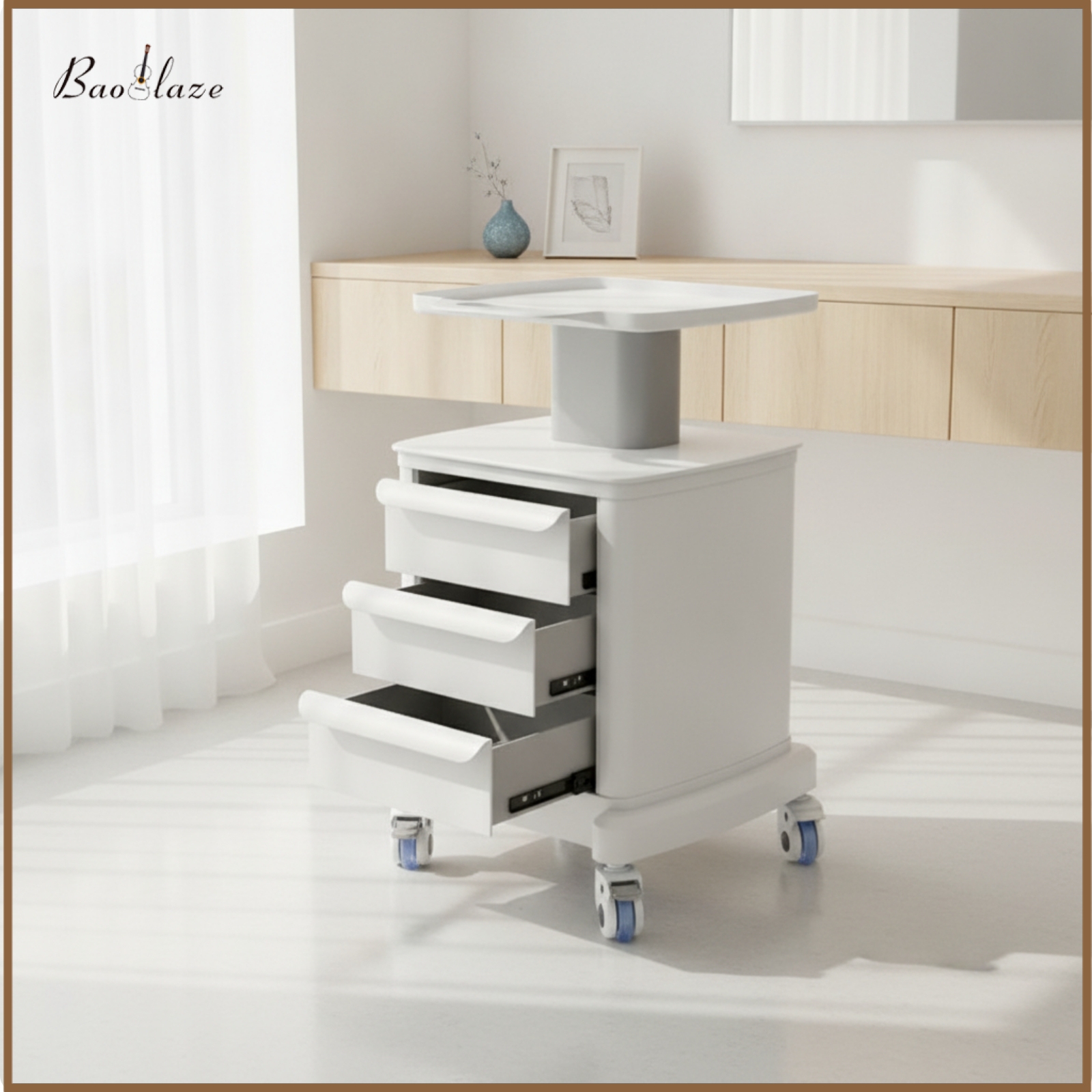 Baoblaze Utilitarian Salon Beauty Rolling Trolley Cart Modern Salon Cart with Drawers Stable Beauty Trolley Sturdy for Beauticians, Dentists, Salons, Spas, Studios ราคา 18,173 บาท*ส่งฟรี