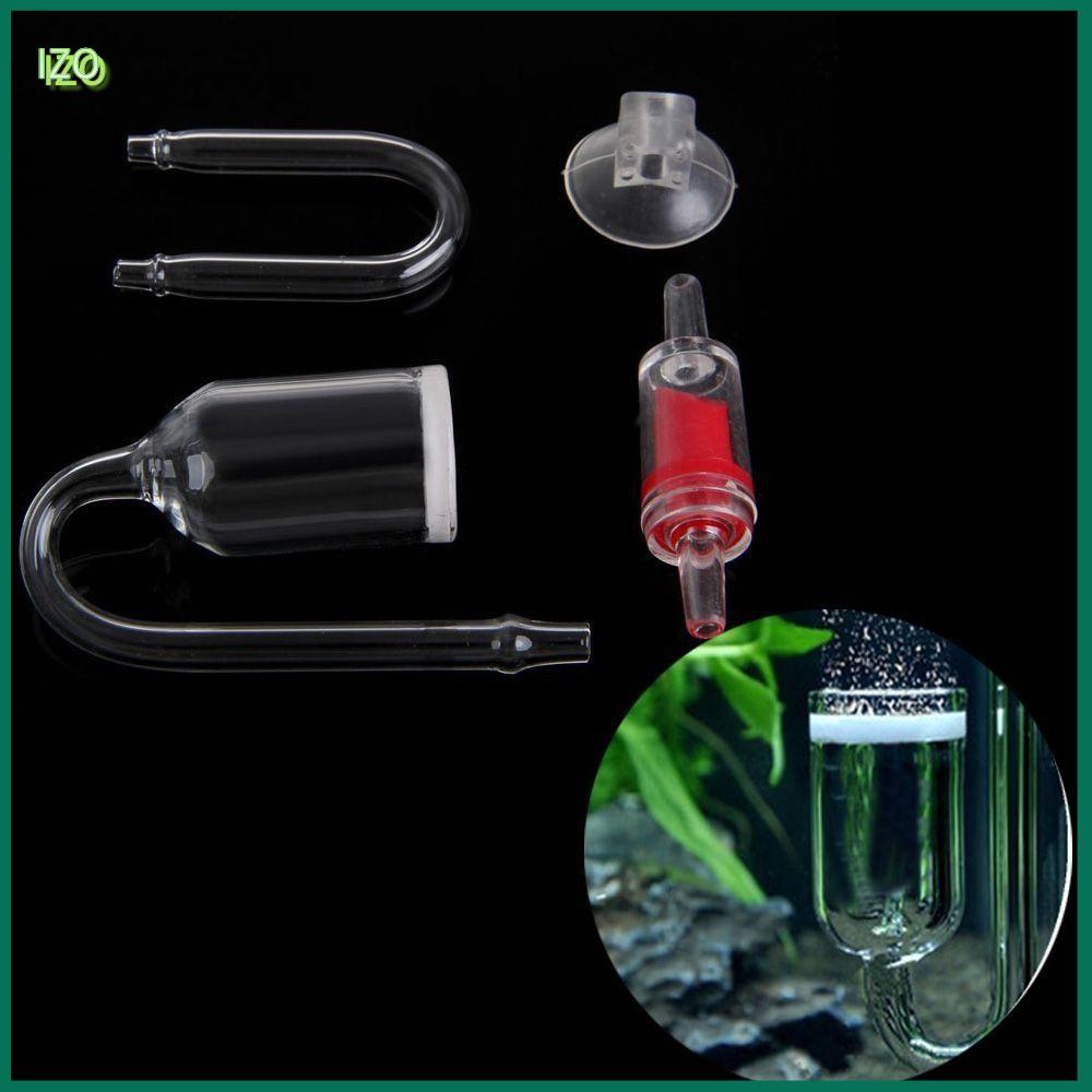 IZO Hình chữ U Máy phun CO2 Cốc hút Kính trong suốt Van kiểm tra  Ống thủy tinh Tinh chỉnh bộ khuếch tán CO2 Bể cá
