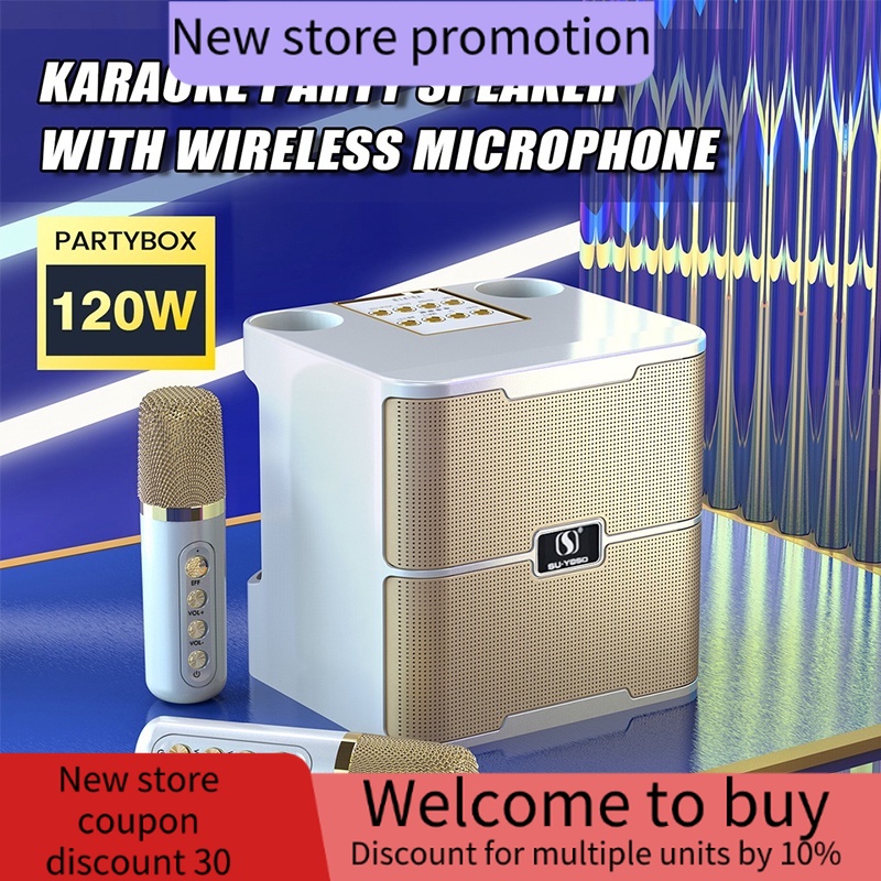 ACAI  YS-213 Wireless Microphone Bluetooth Portable Stereo Family Party Ktv Equipment Audio