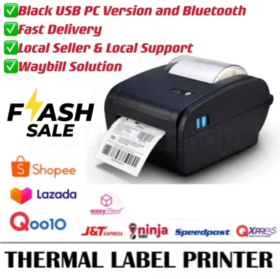 [Fast Delivery] Thermal Printer Bluetooth Label Printer Barcode Printer for Shipping Label Waybill barcode label sticker No Ink No Ribbon Direct Thermal Printing