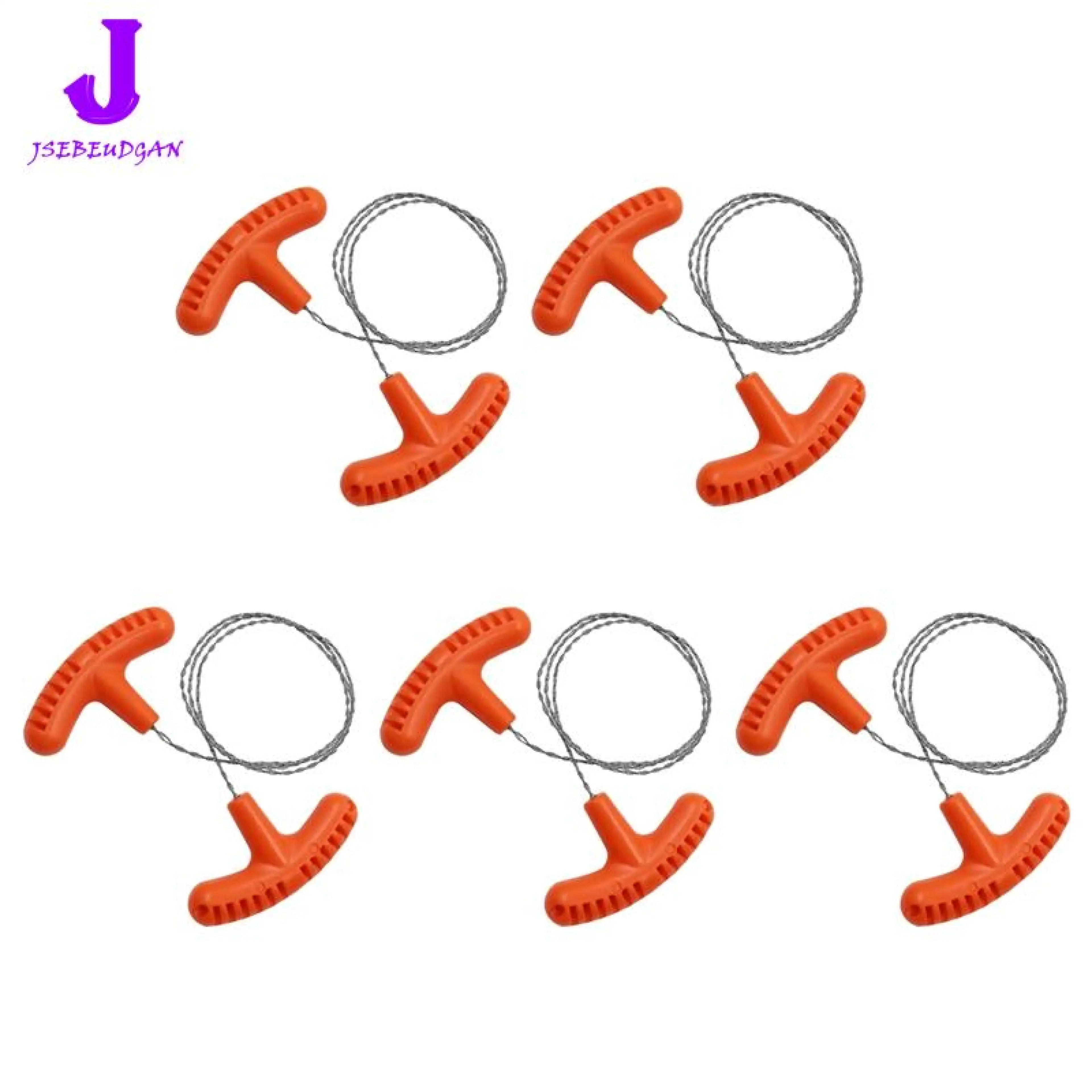 【Huang Li Electronics】Multi-Purpose Stainless Steel Wire Saw 5Pcs Mini Pocket Wire Saw Orange Outdoor Camping Emergency Survival Gear Tools