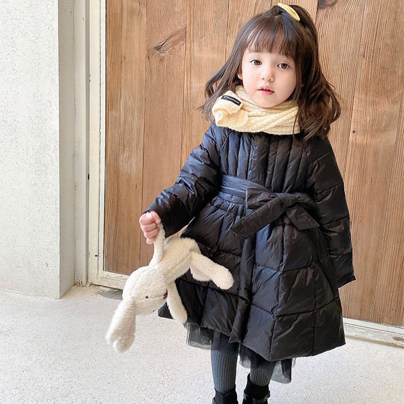 Insular Áo khoác mùa đông phong cách Hàn Quốc dài trung bình Áo khoác phao bé gái  thời trang mới dày cho bé gái