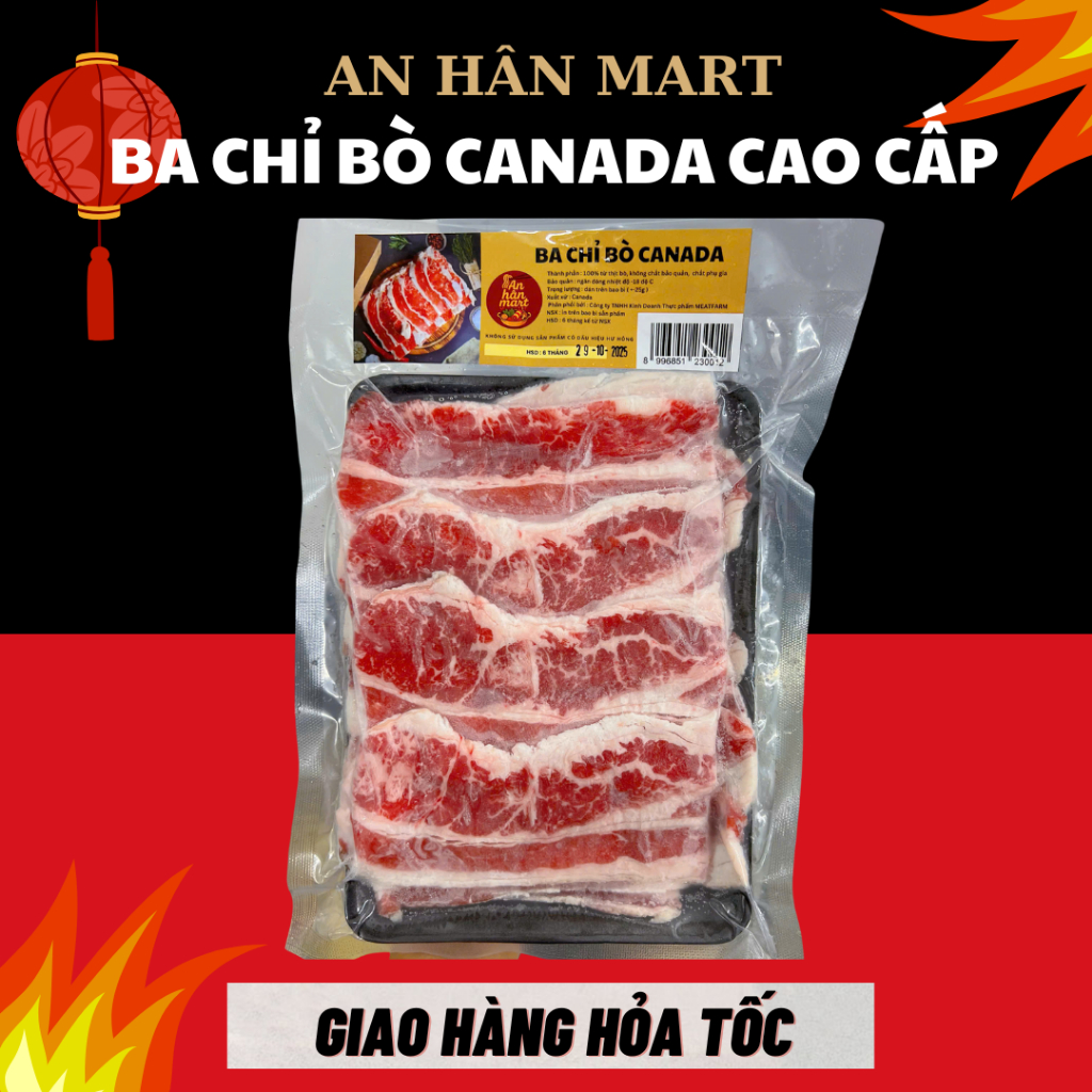 Ba chỉ bò nhập khẩu Canada Excel Choice khay 500g