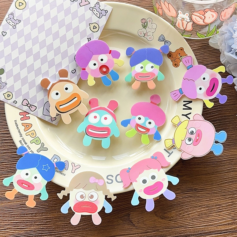 Búp bê xấu xí kẹp tóc búp bê mỏ vịt clip ins dễ thương thiếu nữ kẹp tóc quái dị dopamine mũ