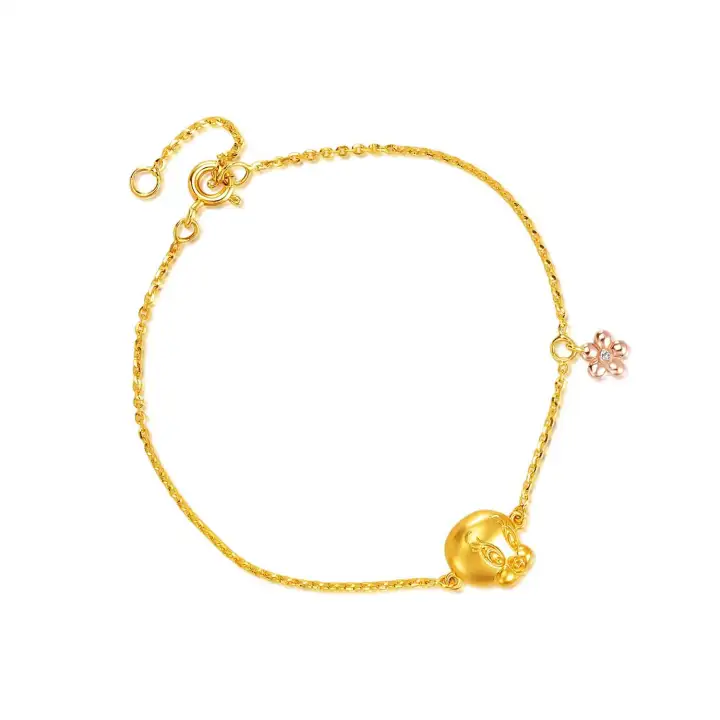 SK Jewellery Looney Tunes Tweety Yellow Gold Diamond Bracelet