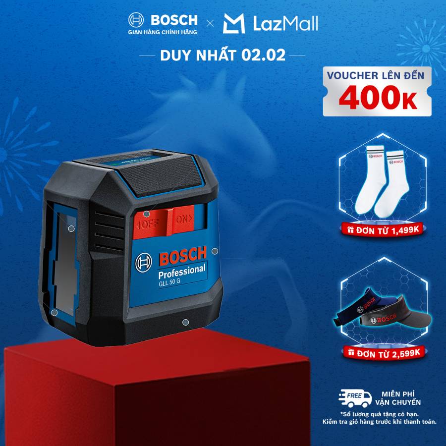 Máy cân mực laser Bosch GLL 50 G – Laser tia xanh hiển thị rõ chính xác cao