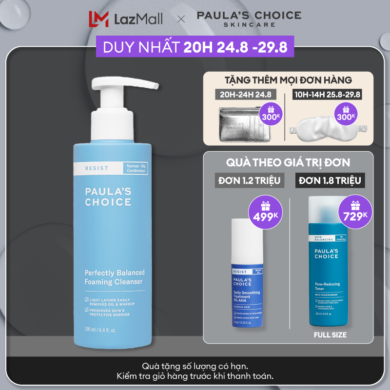 Sữa rửa mặt cân bằng da hoàn hảo Paula’s Choice RESIST Perfectly Balanced Foaming Cleanser 7830