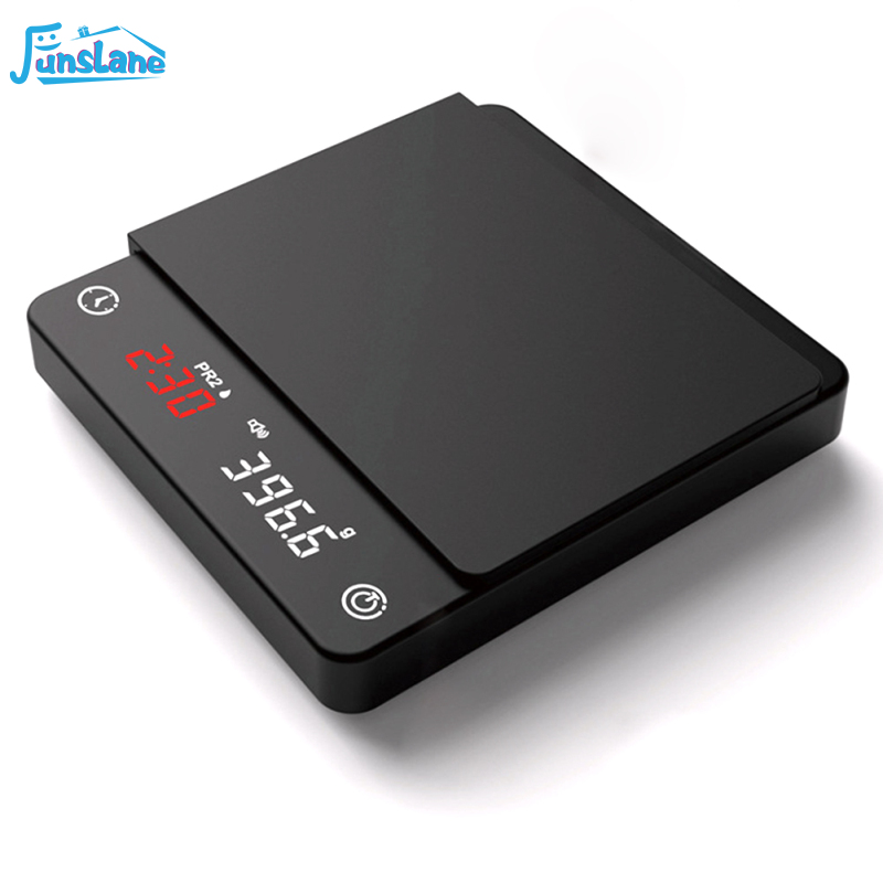 FunsLane Pocket Coffee Scale 2000g/0.1g Barista Scale High Precision Espresso Scale LED Digital Display Pour Over Drip Ultra-Thin Design Coffee Scale Mini Espresso Scale ราคา 727 บาท*ส่งฟรี