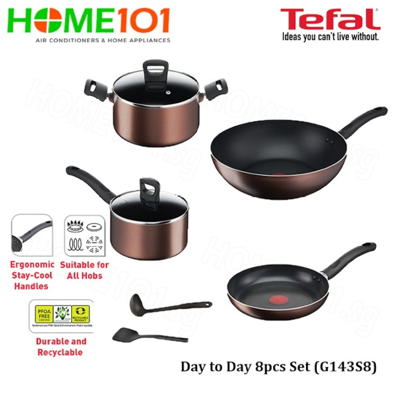 Tefal Cookware Day to Day 8pcs Set G143S8 Singapore