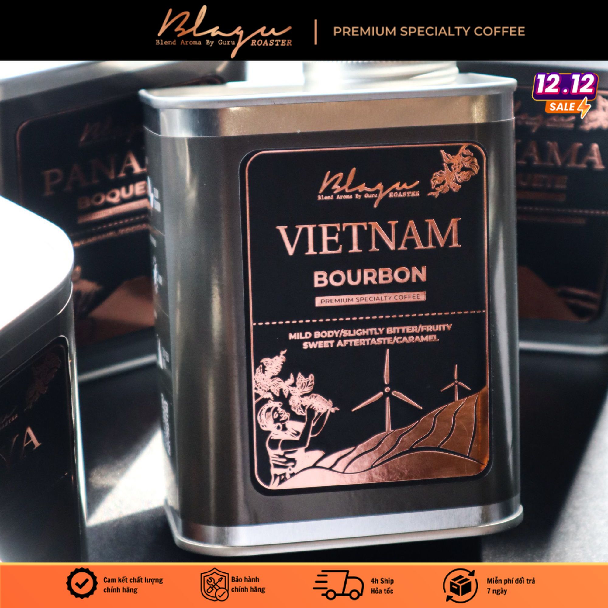 Cà phê blagu hạt đã rang, bourbon cầu đất dòng cà phê đặc sản 100% arabica - bourbon medium 250g
