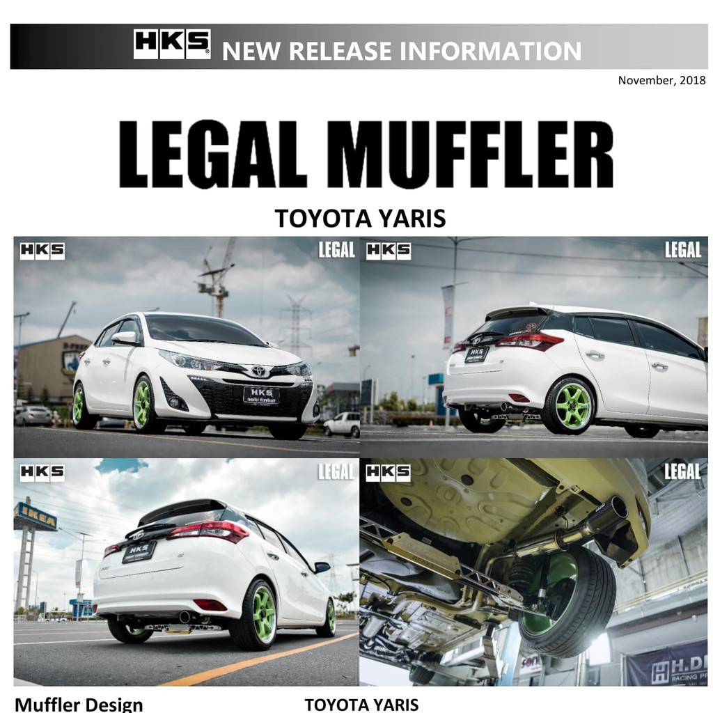 ท่อไอเสีย hks exhaust muffler ตรงรุ่น toyota Yaris ปลาย Carbon เครื่อง 3NR ท่อ Stanless Steel ไม่เป็นสนิม ราคา 10,400 บาท*ส่งฟรี