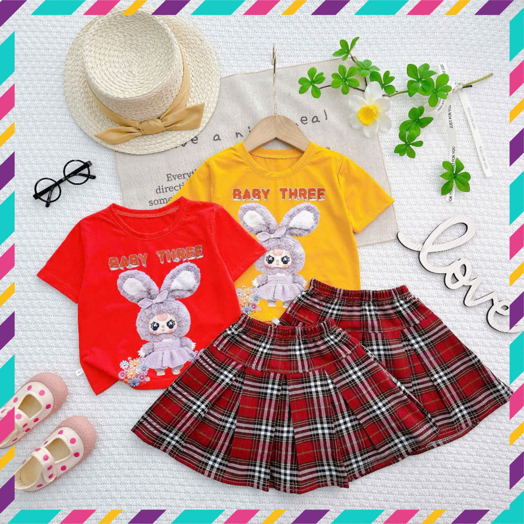 set váy xếp ly hình BABYTREE cho bé gái có quần chip trong từ 10 đến 32kg-vải mềm-NEM0KIDS-SETVAYBABYTREE