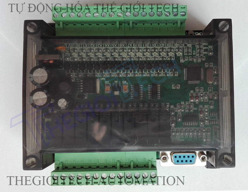 Board mạch PLC HK FX1N 24MR CFB - 14 Input/10 Output RELAY  RS232  Mạch trần & Có vỏ gắn ray  DC24V, GX Works2 Mitsubishi - 1N-24MR-CFB hộp đế