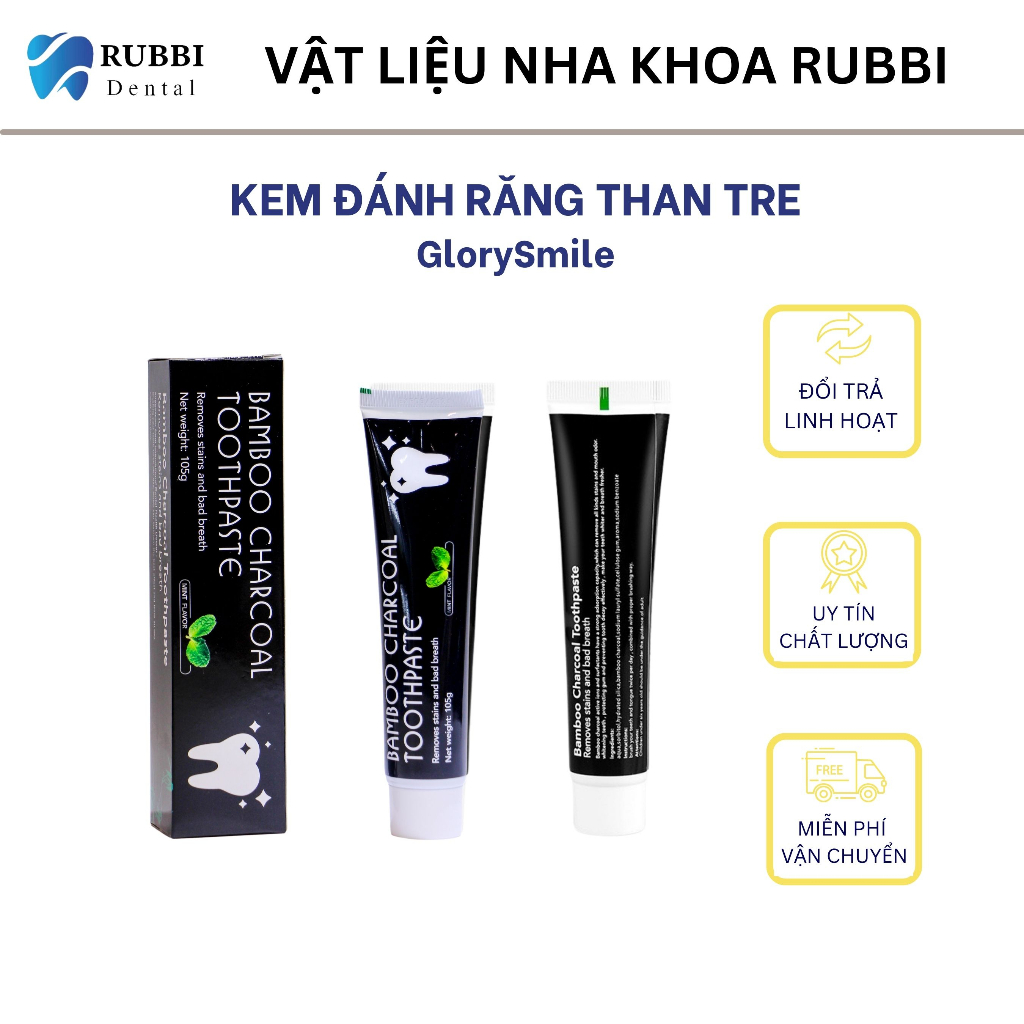 Kem đánh răng GLORY SMILE trắng răng than tre hoạt tính