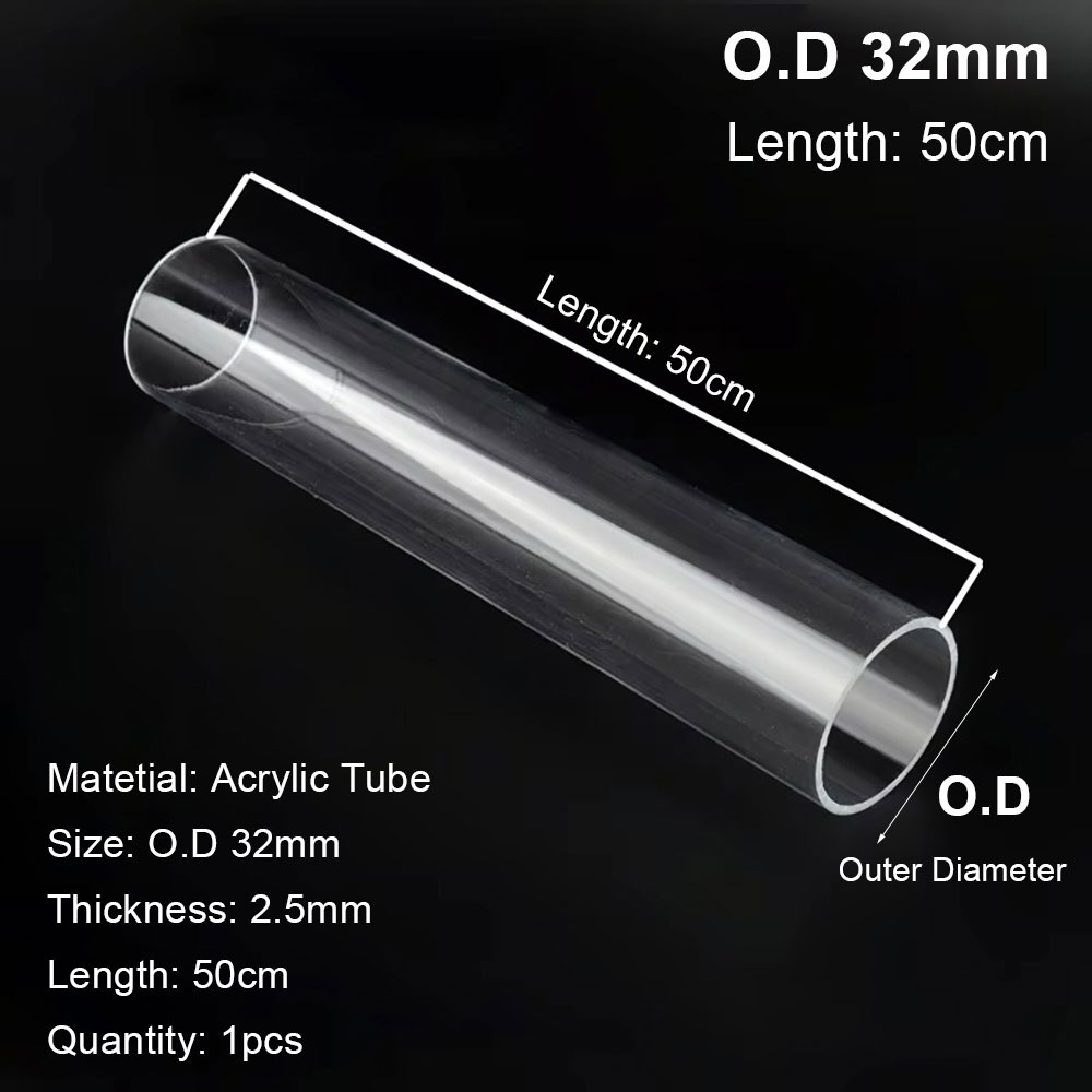LETIGO 1Pcs Trong suốt rõ ràng Ống acrylic Đường kính ngoài 16/20/25/32/40/50mm Tự làm Ống bể cá Bền bỉ 20/50cm Phụ kiện ống Đồ dùng cho bể cá - 6