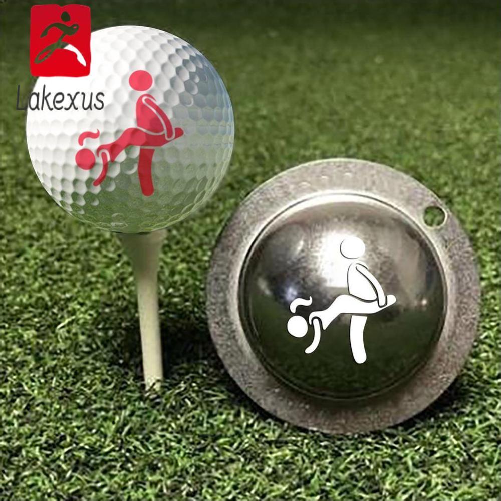 Lakexus 1 cái hài hước người lớn dụng cụ đánh dấu bóng gôn tín hiệu dụng cụ căn chỉnh mô hình bóng đường lót Mẫu đánh dấu Dụng cụ trợ đào tạo liên kết