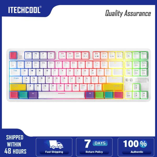 Ajazz K870T Type-C Wired Bluetooth Rechargeable RGB Backlit Mechanical Keyboard Computer Accessories Singapore