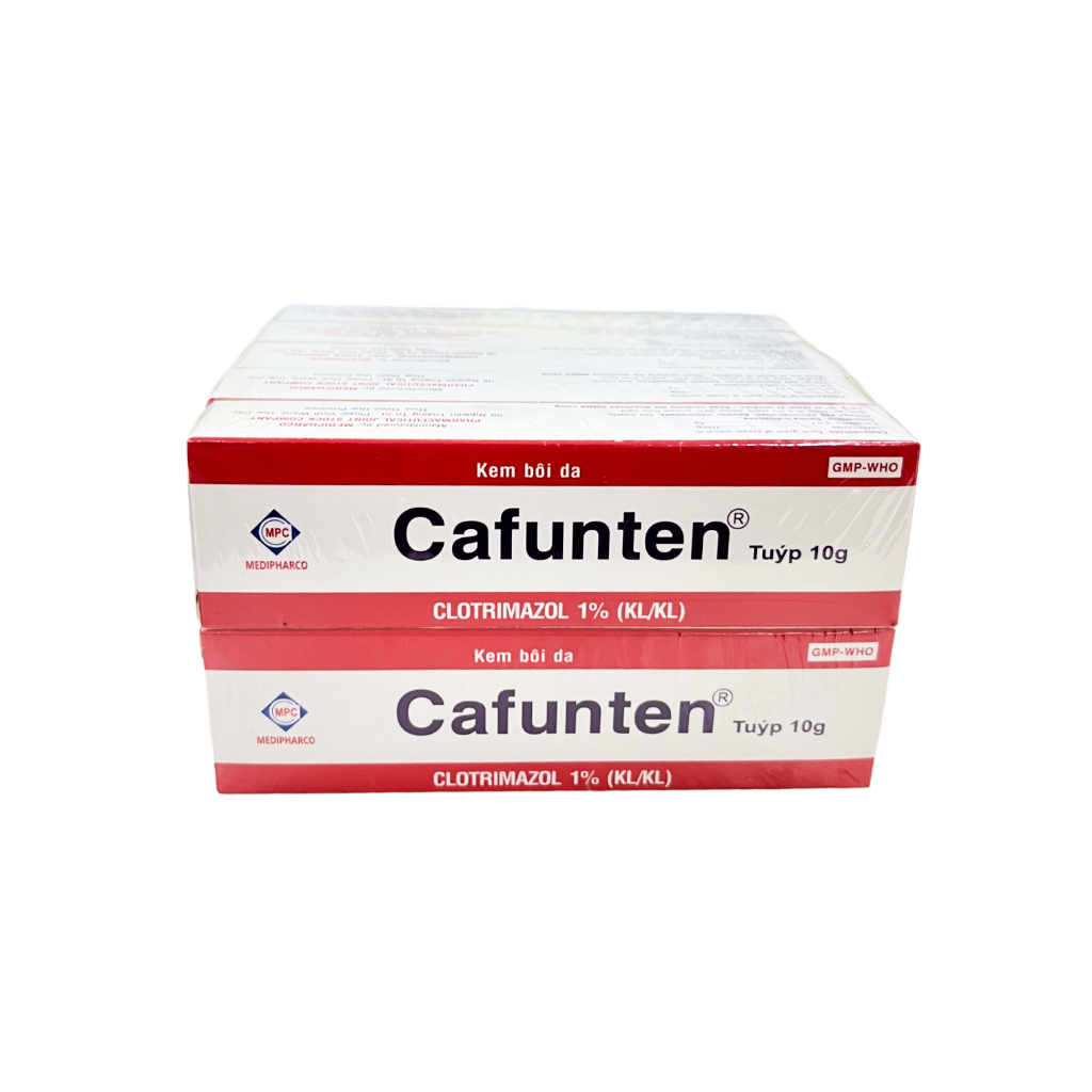 Kem bôi da CAFUNTEN - 10g Nấm da, nấm Candida, nấm kẽ ngón tay, ngón chân - Set 10 tube