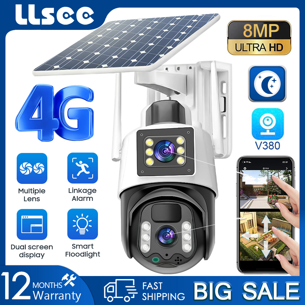 Camera Năng Lượng Mặt Trời 4g Wifi Tiện Lợi 4k Fullhd 8mp Siêu Nét Quay 360 Độ Dễ Dàng Quan Sát Từ Xa Và Điều Khiển 2 Mắt Kép Camera Đàm Thoại 2 Chiều Hồng Ngoại Ban Đêm Giám Sát An Ninh Chống Nước Bảo Hành 1 Năm.