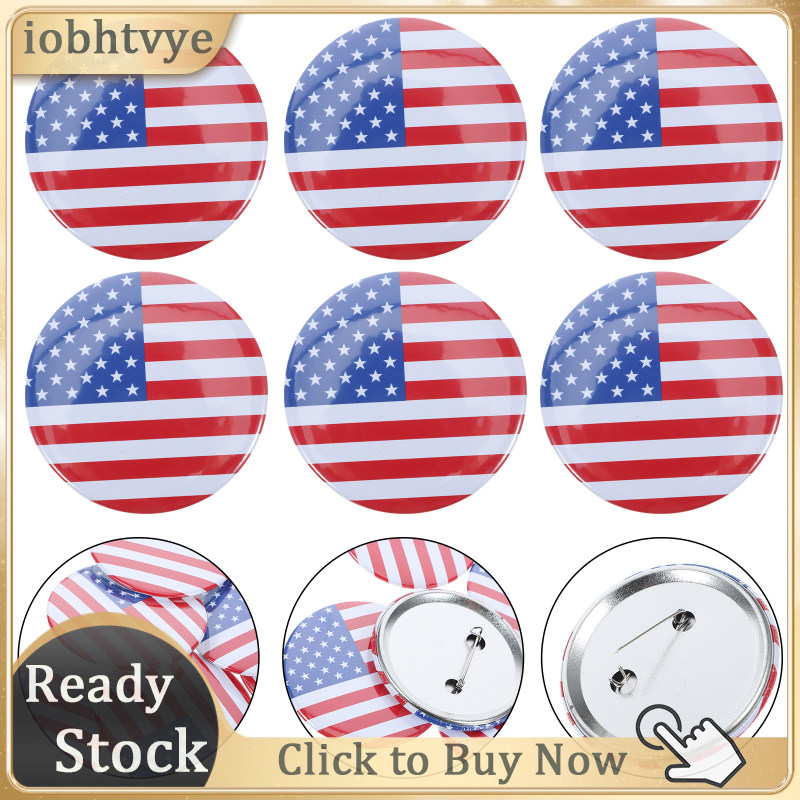 iobhtvye 10pcs Huy hiệu cờ Mỹ hoa văn Mỹ Pin Pin Metal USA FLAG PIN PIN PIN BADGE BADGE PIN PIN