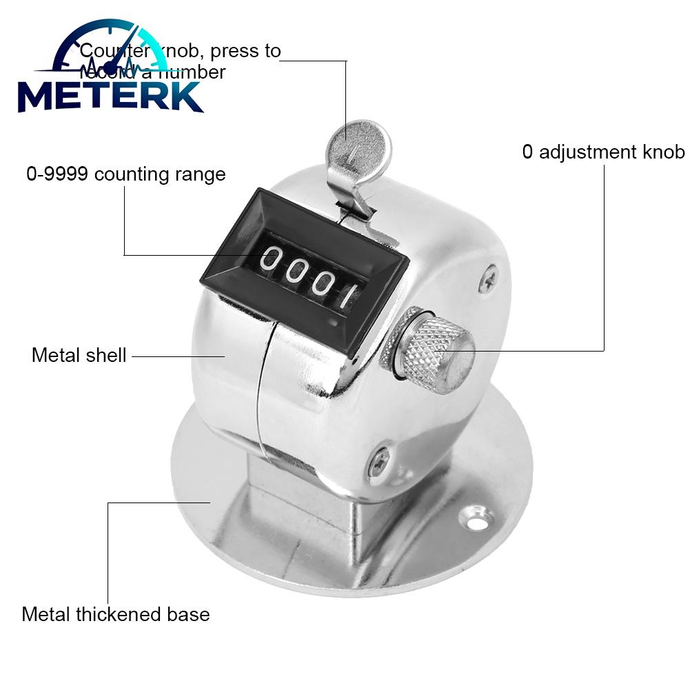 Meterk Aumotop Berm เคาน์เตอร์มือถืออลูมิเนียมอัลลอยด์สีเงิน 4 หลักพร้อมฐาน ใช้งานง่ายสำหรับการจราจรที่ไหลสำหรับสถิติข้อมูลต่างๆ ราคา 167 บาท*ส่งฟรี