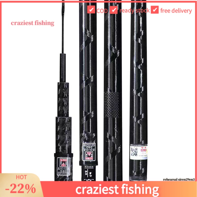 Cần câu cá carbon cao 6h, cần câu lớn, cần câu nặng, cần cá trích, cần câu siêu nhẹ 3.64.55.47.28.1m