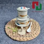 Bộ Phin Pha Cà Phê Gốm Sứ Bát Tràng Cao Cấp Kèm Thìa - Phin Pha Coffee Gốm Sứ - Phin lọc cà phê rang xay