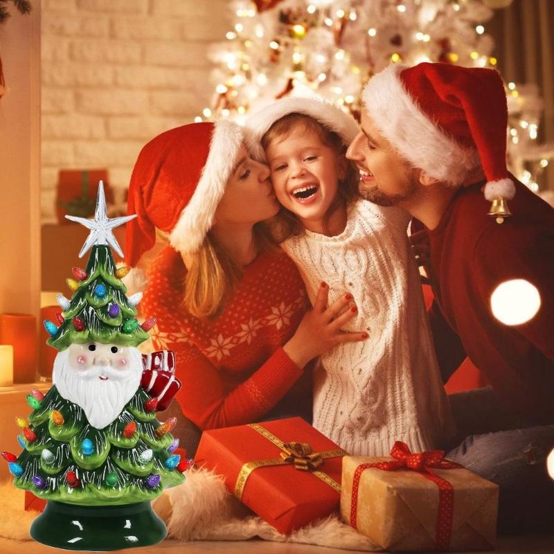 Màu sắc thay đổi Santa nhựa hoạt động bàn ăn lễ hội