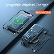 30000mAh Magnetic Power Bank with Wireless Charging for iPhone Samsung