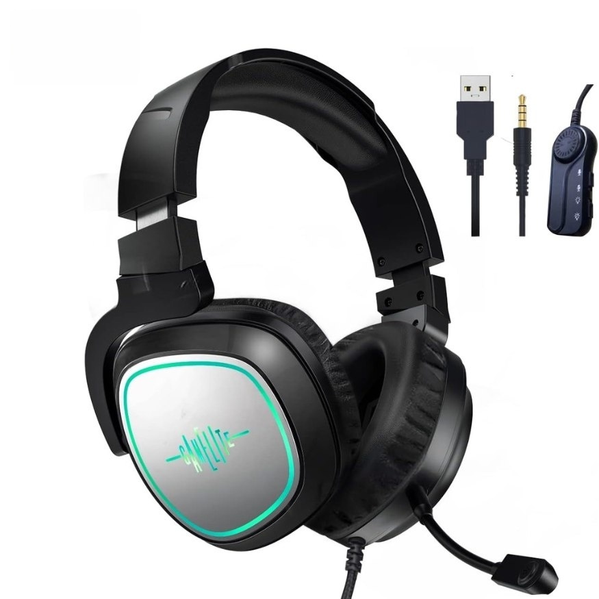 GAMELITE G1P Gaming Headset With Mic for PC, PS4, Xbox One, Noise Cancelling, Over-Ear Headphones, Comfortable Design, Multi-Platform, Crystal Clear Audio, Gaming Headset with Noise Cancelling Mic for Gamers