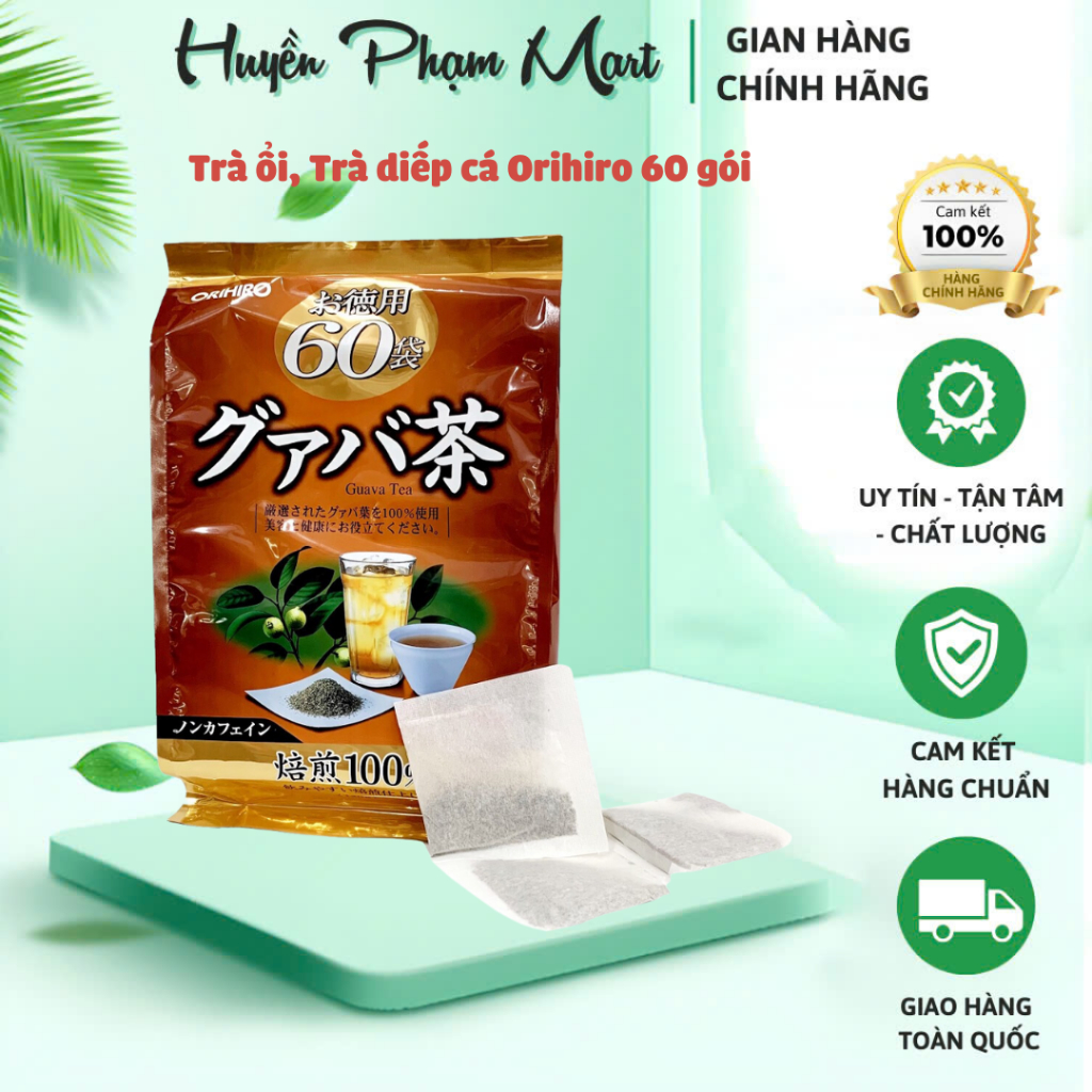 Trà Diếp Cá Orihiro Nhật Bản Túi 60 Gói Hỗ Trợ Thanh Nhiệt Thải Độc