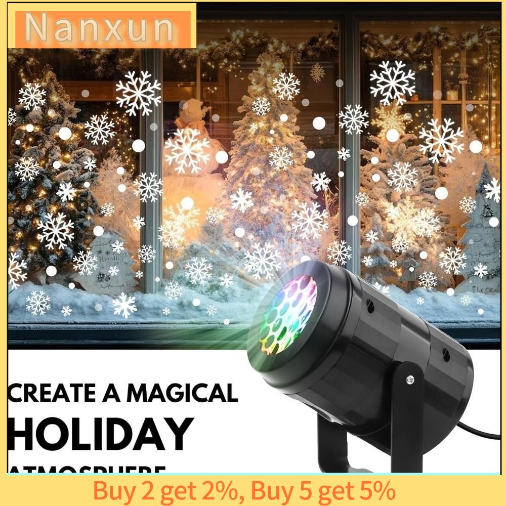 NWSJ Cung cấp năng lượng qua USB Máy chiếu Giáng sinh Đang xoay Đầy sao Đèn khí quyển Đầy màu sắc Halloween Đèn ngủ LED Giáng sinh Trang trí sân khấu