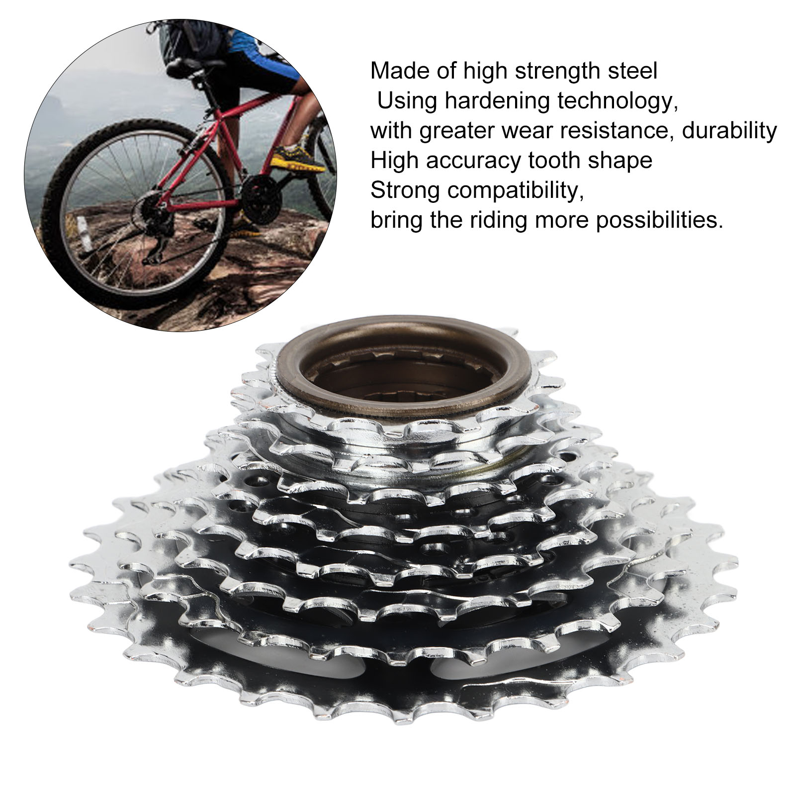 Tốc Độ Đường Freewheel Xe Đạp Freewheel Cường Độ Cao Thép Hollowing Thiết Kế Cho xe đạp đường trường