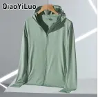 QiaoYiLuo Mùa hè nhẹ bảo vệ khỏi ánh mặt trời áo khoác cho nam và nữ, bảo vệ khỏi tia UV